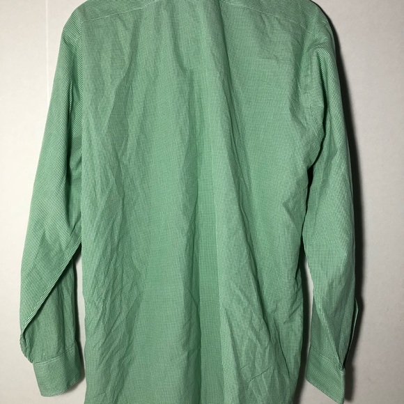 Charvet Dress Shirt Green White Check France Sz 43 - Picture 7 of 7